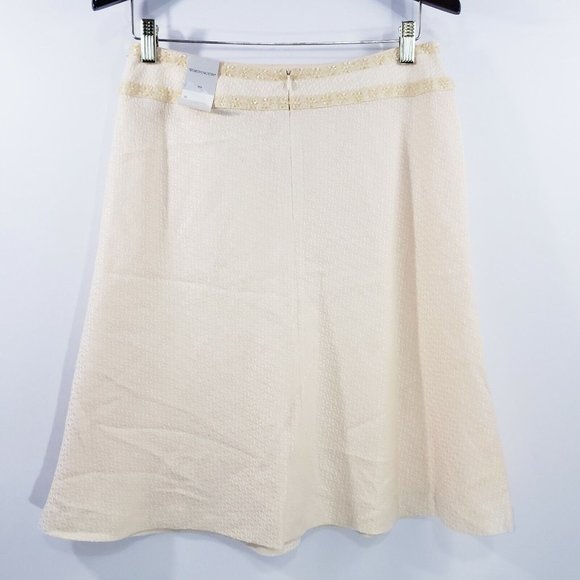 Worthington Skirt Size 10‎ Yellow beaded A-Line Textured Lined High waist New - Picture 6 of 8